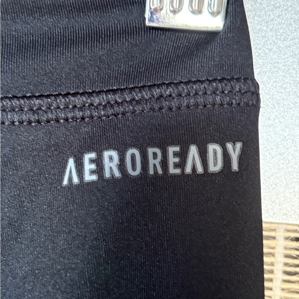adidas Kids Leggings - Black with Pink and Blue Accents - Picture 8 of 9